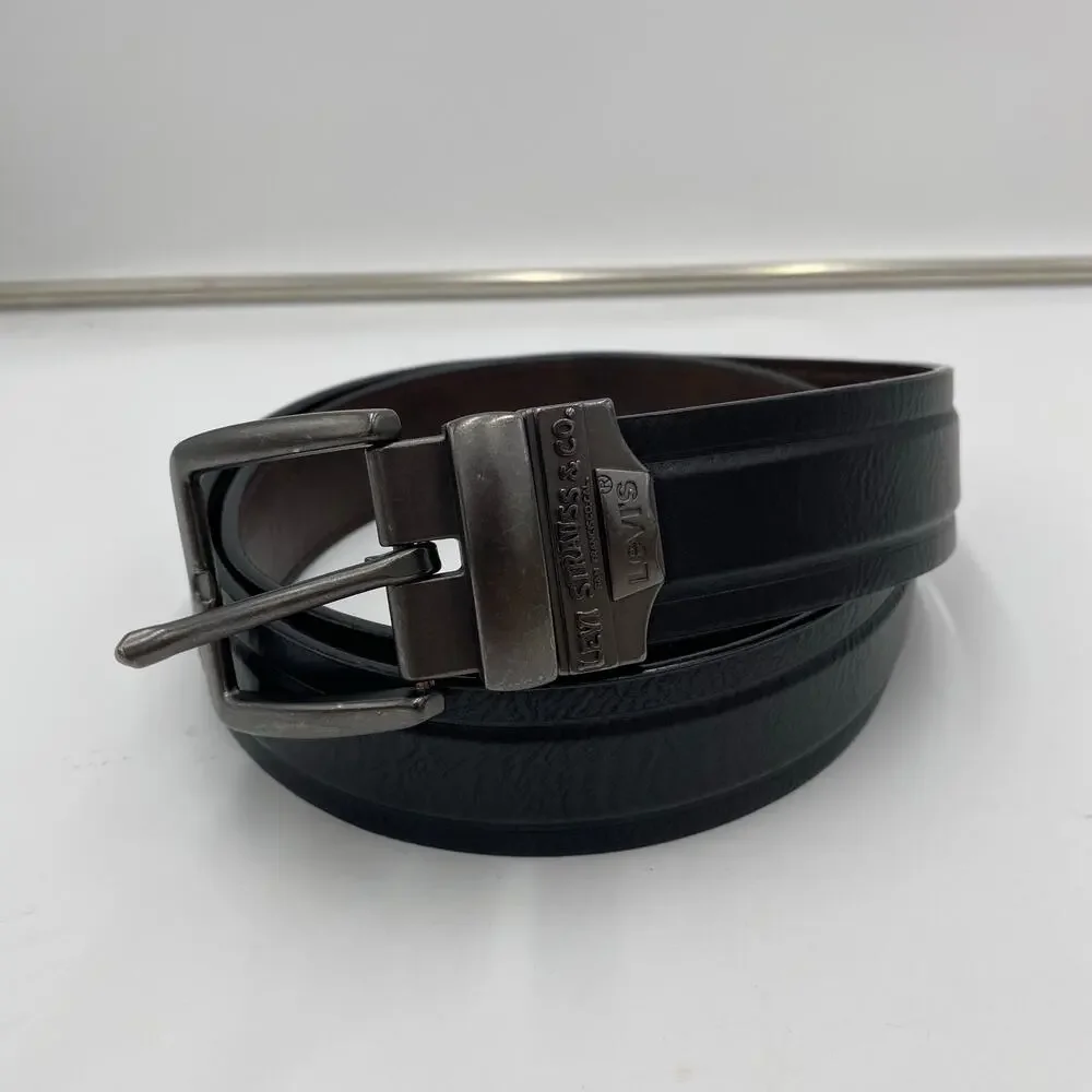 Levi's Men Black Leather Belt Size XL 42-44